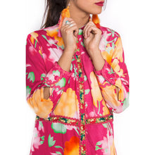 Red flowers maxi dress