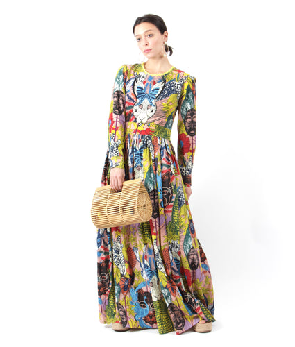 Totem print maxi dress