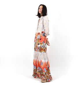 Safari print maxi dress