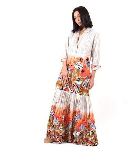 Safari print maxi dress