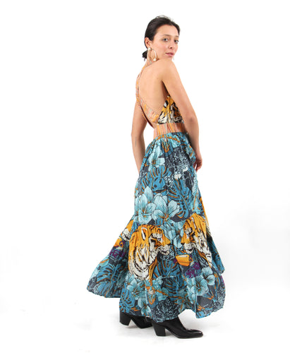 Tiger Open back maxi dress