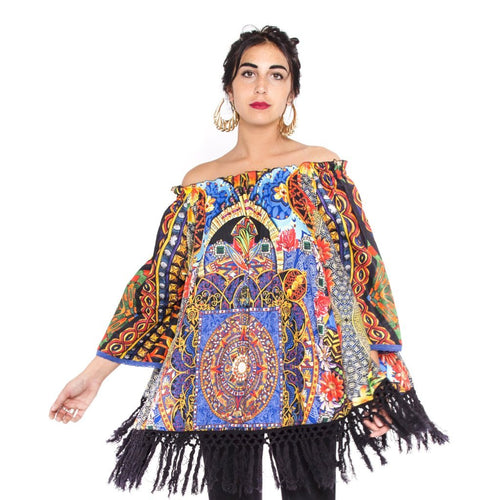 Boho printed summer tunic