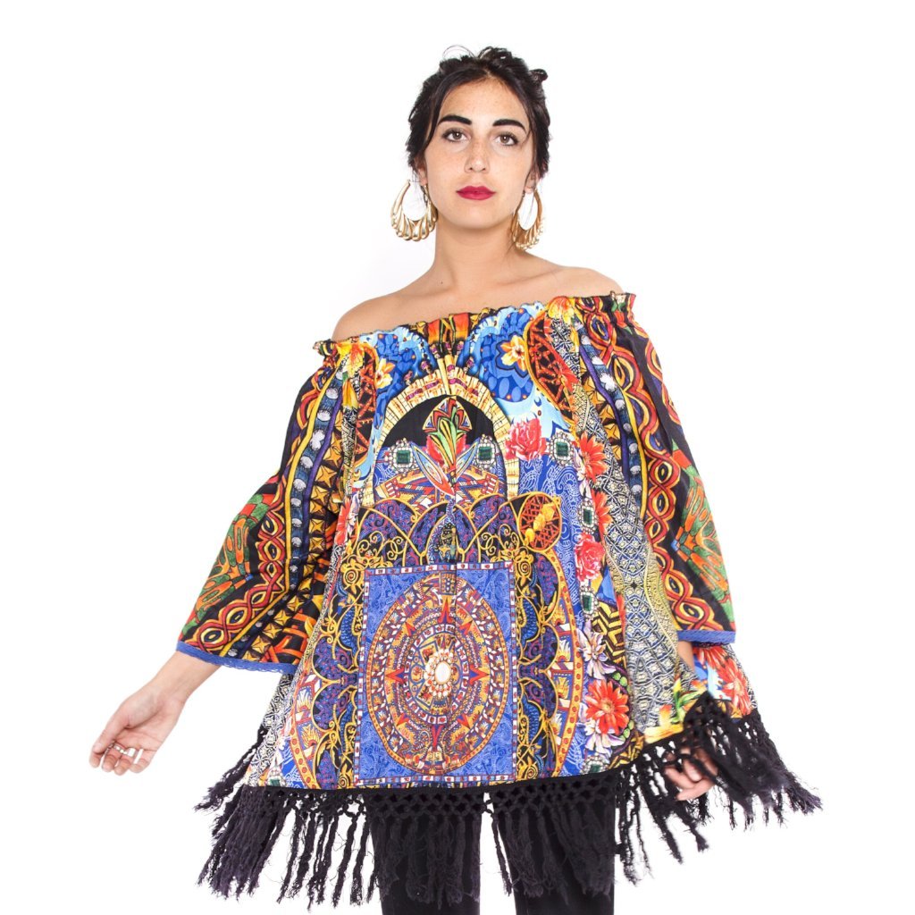 Boho printed summer tunic